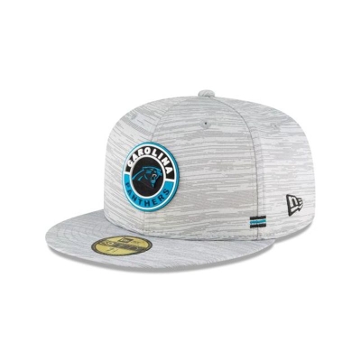 Carolina Panthers Gorra | New Era Official NFL Fall Sideline 59fifty Fitted Cap Mexico - Grises